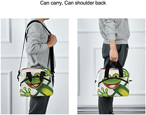 Алаза Смешна зелена жаба торби за ручек за жени искривување на вкрстена торба за ручек торба за ручек со рамената за ручек за ручек, чанта