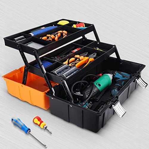 Doitool црна тота чанта кутија со алатка со рачка преносна 3 алатка за преклопување на гуми пластична алатка за алатки алатка за алатка за алатка