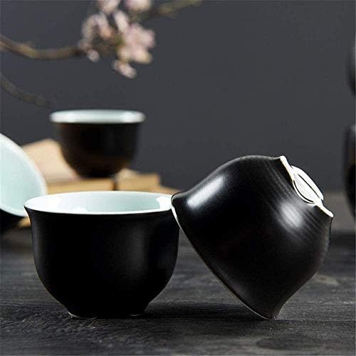 Керамички јапонски топло раствори поставени со чаши од 4 парчиња, шише од 1 парчиња, 1 парчиња потопло тенџере, 1 парчиња загревање