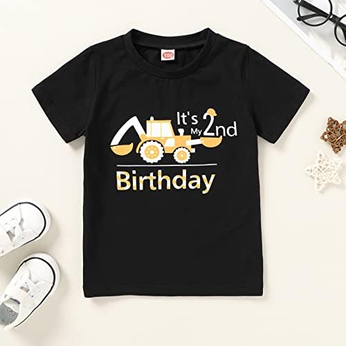 Втор роденден маица момче момче две диви блузи две годишни облеки за роденденска облека