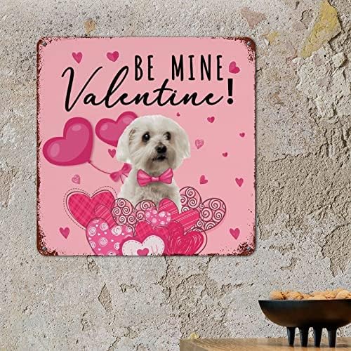 Денот На вљубените Миленичиња Куче Розово Црвено Срце Алуминиумски Уметнички Знаци Корги Куче Ретро Алуминиумски Метални Знаци Бидете Мои Валентински