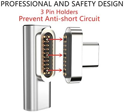Магнетски USB C -машки до женски адаптер - Laosiji Type C Mag -Safe Converter за MacBook Pro/Air Dell XPS PixelBook MateBook HP Specter, 10GBP/S