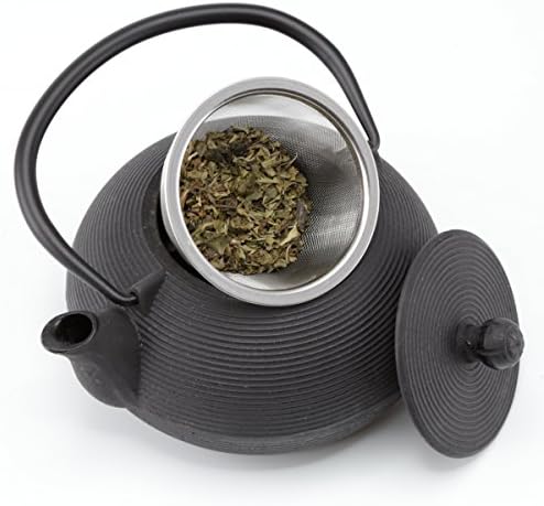 Креативен дом 20 мл. Јапонски чај од леано железо од кисусу ја јапонскиот чај од чај со чај од не'рѓосувачки челик, црна боја, црна