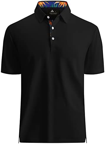 V Valanch голф кошули за мажи со кратки ракави печатени влажни влакна Поло кошули Спортски тениски кошули