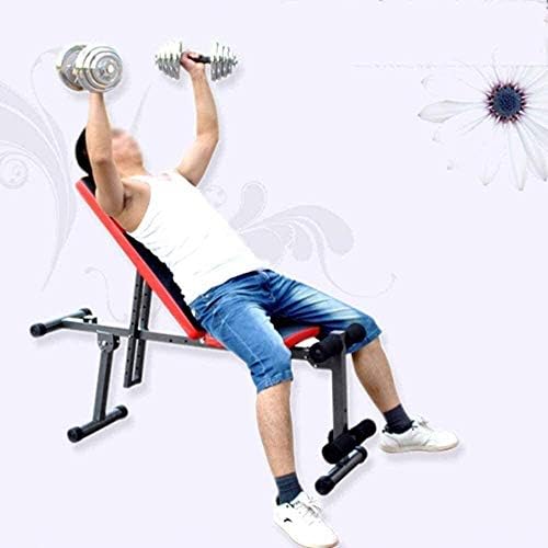 Аохмг клупа за тежина преклопување, прилагодлива комунална тренинг клупа Мултифункционална вежби за вежби за вежби за теретана, рамна