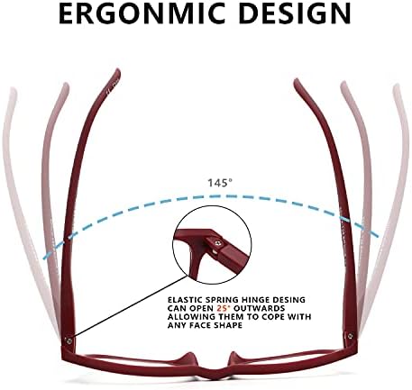 Gингереј сина светлина за читање очила за читање 2 пар, модна пролетна шарка лесен компјутер за компјутерски мажи за жени мажи
