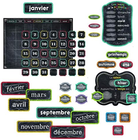 Креативен наставен печат Француски календар билтен сет