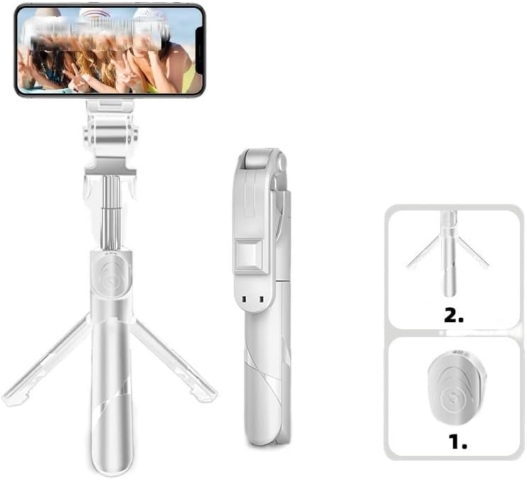 Royio Selfie Stick Безжичен селфи стап Bluetooth преклопен мини статив за далечински управувач за пополнување светло за пополнување