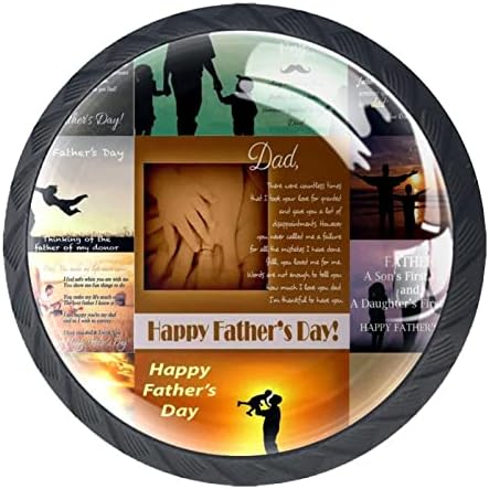Крајдо Среќен Ден на таткото на Денот на таткото се справува со 4 парчиња тркалезно копче за кабинети со завртки погодни за домашна