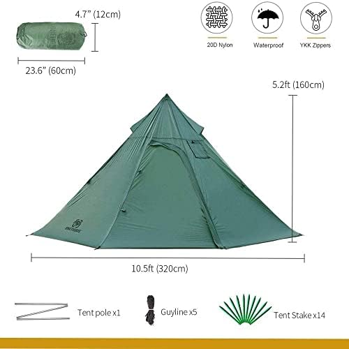 VHG иновации шатор шатор на отворено кампување една спална соба и една дневна соба двослоен летен комарци и зимска топлина со оџак уста