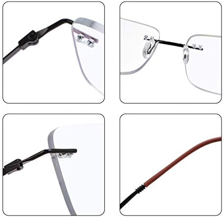 МИРЈЕА 2.0 Х Зголемување Без Рамки Прогресивни Мултифокални Очила За Читање Анти Сини Светлосни Компјутерски Читачи + Бифокални