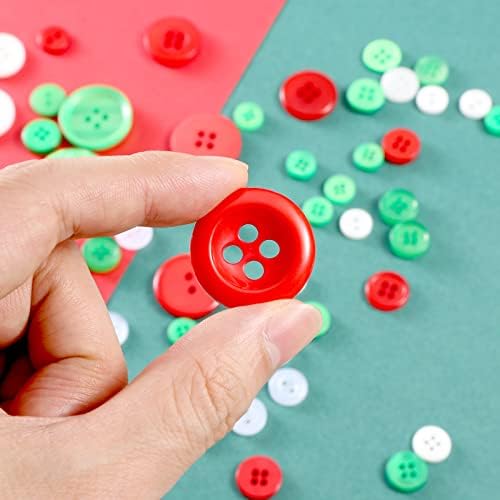 Копчиња за 1000 парчиња кружни занаетчиски смола за занаети за шиење украси, 2 дупки и 4 дупки