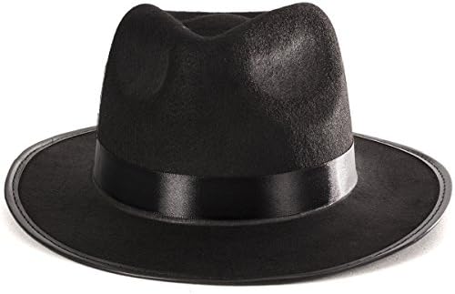 Смешни забавни капаци, црна федора гангстерска капа за додатоци за костуми - пакет од 6