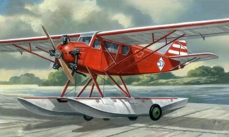 ВОЗДУХ - 6 Советски Пловечки Авион 1932 Година 1/72 Скала Пластичен Модел Комплет Амодел 72312