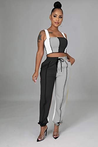 Облека со две парчиња за жени секси врвови на култури со долги панталони за тренингот за тренинзи поставува спортска облека