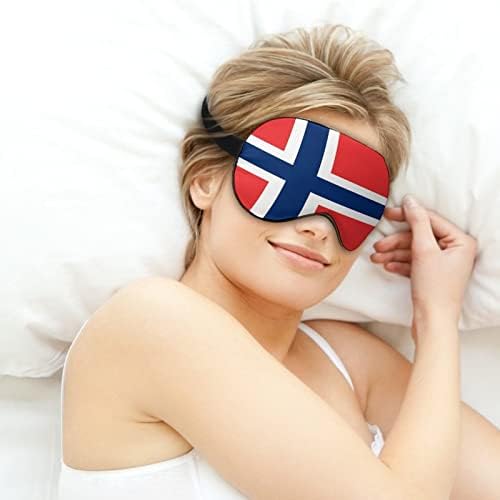Знаме на маска за спиење на Норвешка со прилагодлива лента за меко око за оцрнување на затемнување за следење за патување за релаксирање