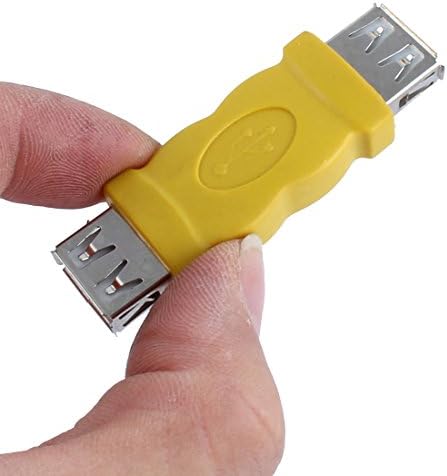 Uxcell безжичен USB 2.0 двоен женски конектор жолта