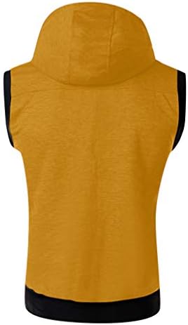 Имосрх машка резервоар врвна мода летна обична качулка боја маица кратки ракави врвни кошули без ракави за мажи за мажи