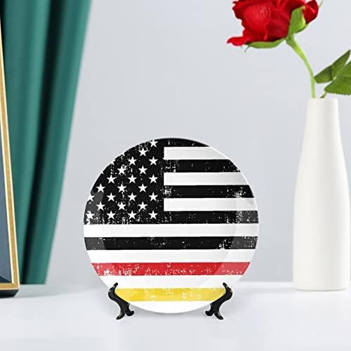 Американски германски знаме за фото -коска Кина Декоративна чинија личност Керамичка вечера чинија занаети за жени мажи подароци