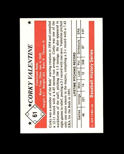 Корки Валентин потпишан во 1979 година ТЦМА Бејзбол историја Синсинати црвени автограми