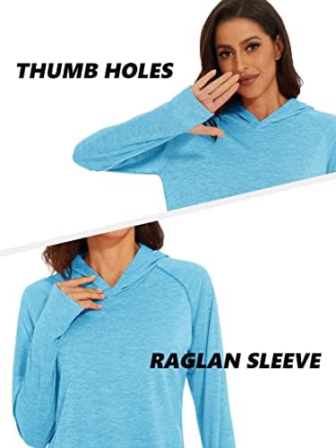 Magcomsen Women's upf 50+ Шукли за заштита од сонце со долги ракави лесни кошула Брзо суво за атлетски пешачење на отворено