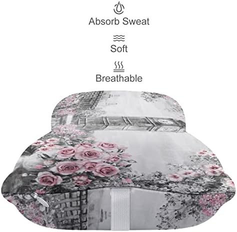 Британски Биг Бен Со Розови Цвеќиња 2 парчиња Перници за Вратот на Автомобилот Што Дишат Автоматско Перниче За Одмор На Главата Удобна Перница За Седиште За Автомо?