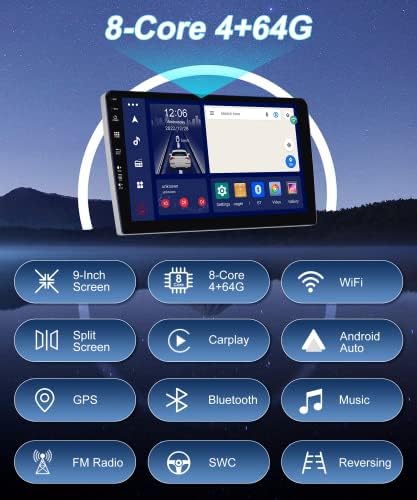 8 Основни Андроид Автомобил Стерео За Тојота Приус 2010-2015, 4g 64G Автомобил Радио Со Безжичен Apple Carplay 9 Инчен Екран На Допир Bluetooth