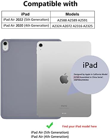 CASZONE iPad Air 5/4 Случај Со Држач За Моливи, Поддршка 2-ри Полнење Со Молив, Тенок Капак На Таблети Со Мек Tpu Назад, Автоматско