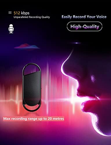 64GB Мини Диктафон, Глас Активиран Рекордер Со Тројно Намалување На Бучавата, со 750 Часа Капацитет За Снимање и 30 Часа Време