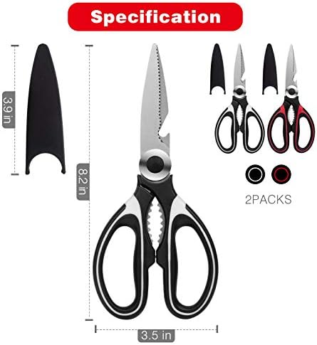 Ножици во кујната, кујнски ножици повеќенаменски нелични не'рѓосувачки челик, кујната помош е исто така погодна за ножици за