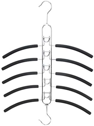 Заштеда на просторот Ganfanren 5 во 1 Организатор на гардероба со закачалки, повеќеслојни анти-лизгачки палто за закани за одвојување