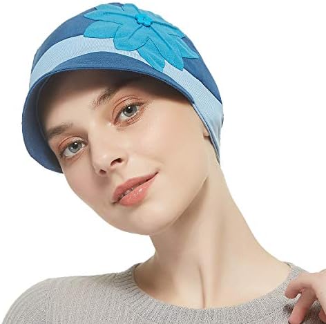 Бамбус модна капа за жена дневна употреба со гребени визир, капи за пациенти со хемо карцином жени