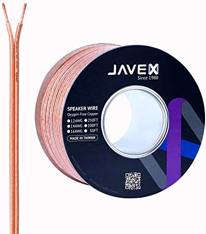 Javex 12-мерач на звучникот AWG AWG OFC без кислород бакар 99,9% кабел за Hi-Fi системи, миксер, засилувачи, AV приемници, домашен театар,