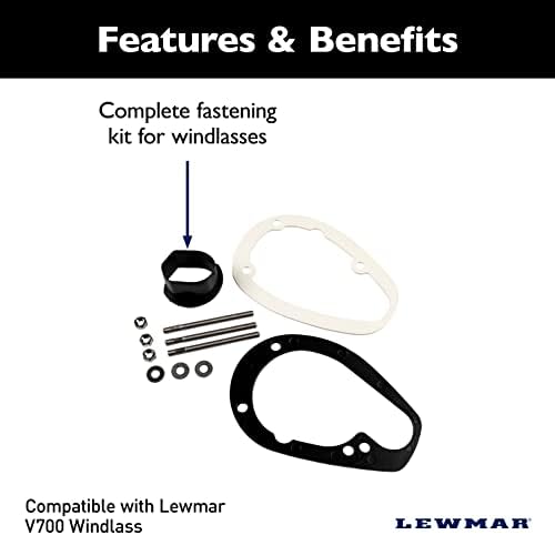 Комплет за прицврстување на Lewmar V700 1 - Прицврстување за замена за ветровито V700, комплетниот комплет вклучува дихтунзи, ореви, мијалници