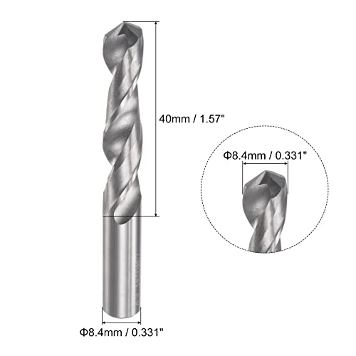 Uxcell Solid Carbide Twist Bits, 10мм C2/K20 Волфрам карбид директно Шанк Спирален флејт за дупчење дупчење за дупчење