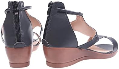 Женски сандали назад поштетни потпетици римски сандали модни гроздобер клинови сандали дами облечени платформа слајдови чевли