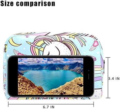 Патување Шминка Торба, Козметичка Торба Сочинуваат Организатор Случај, За Жени Чанта За Тоалети Додатоци Четки, Еднорог Цртан Филм