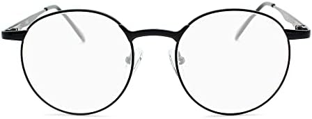 Очила за читање на црни метални раб мажи и жени да изгледаат модерно со јасен вид - цврсти и издржливи читатели за жени и мажи - удобно за