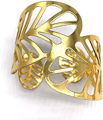 Хотел Кмиопи уста крпа прстен злато лисја од салфетка прстенка прстен метал салфетка тока хотелска маса поставка
