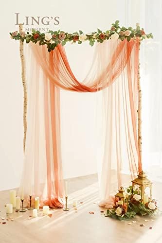 Моментот на Линг Омбре Екстра широк 60 x 32ft свадбена лак ткаенина за свадбена церемонија прием украси за метеж ， Сенки на теракота