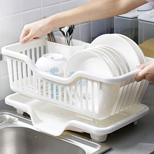 SDGH Бело решетка за садови - Пластична чинија за мозоци за домаќинство предмети за складирање на садови за сушење сад за садови