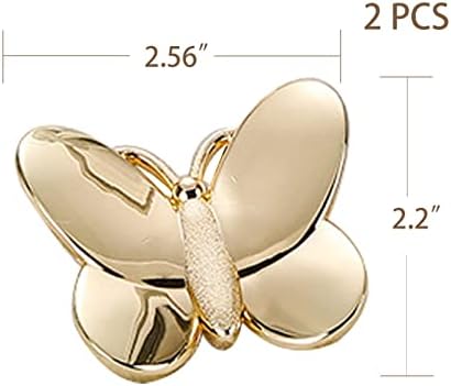 Копчињата за фиоки на кабинетот Santousi Butterfly Повлечете ги рачките за влечење на мебел 2,56 x 2,2 единечна дупка Декоративни рачки