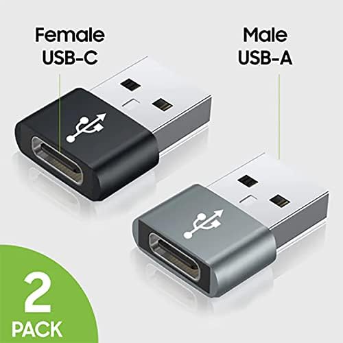 USB-C женски до USB машки брз адаптер компатибилен со вашиот QIKU Q5 Plus за полнач, синхронизација, OTG уреди како тастатура, глушец,
