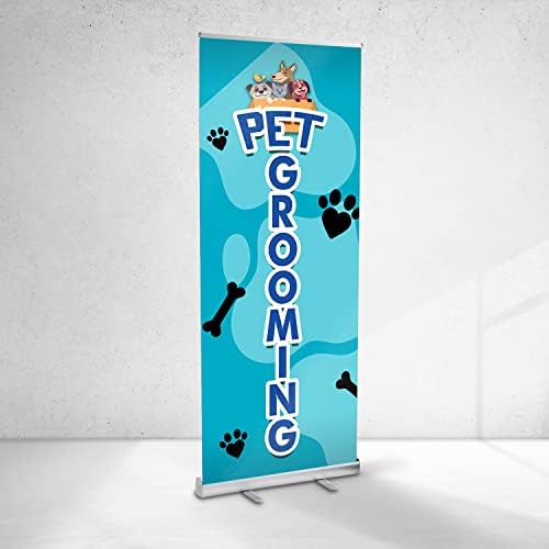 Banner Buzz Направете го видливо милениче за чешлање на миленичиња што може да се повлече на банер за прилагодлив држач за прилагодување