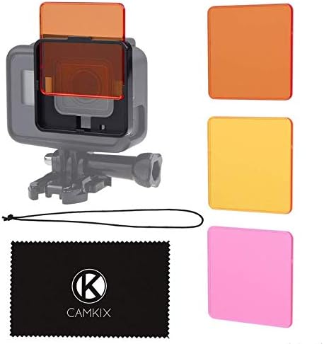 Комплет за филтрирање за нуркање Camkix компатибилен со GoPro Hero 6 и Hero 5 Black - 3 филтри - не за употреба со водоотпорно куќиште