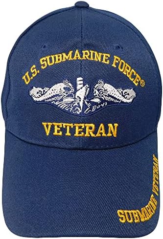 Трговски ветрови САД морнарички подморнички сили ветерани морнари сини акрилични прилагодливи везени капачиња за бејзбол капа