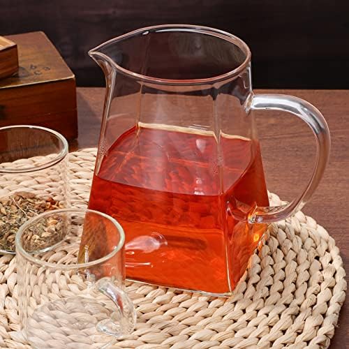 Алипис стаклен чај стомна плоштад мала стаклена млеко стомна со рачка, чај со чај чај чај чај чај чај чај со чајник, 26oz