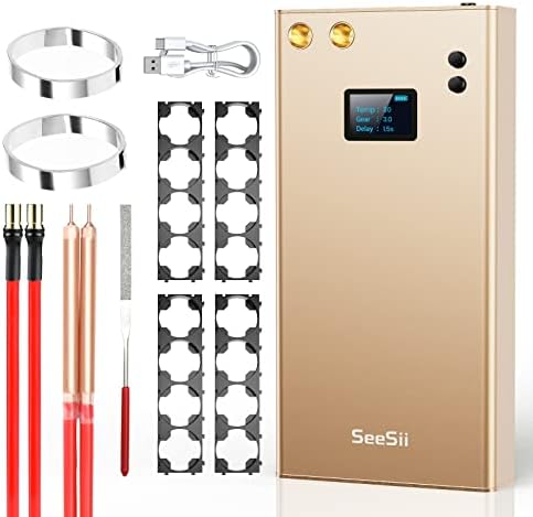 Заварувач на Spot, Seesii 80 Gears Прилагодлив заварувач на батерии со LCD екран, вграден заварувач за преносни точки од 7500mAh со држачи за никел