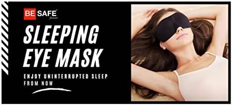 Бидете безбедни засекогаш свила за спиење маска за лице, слепа преклопна покривка за патување/спиење за мажи/жени унисекс око-црна-017