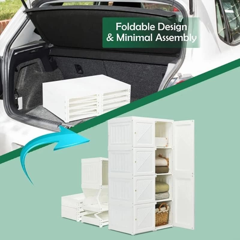 Wdbby преклопен плакарот за гардероба со армари со 8 куби за складирање полица за складирање на мебел за складирање на мебел за складирање